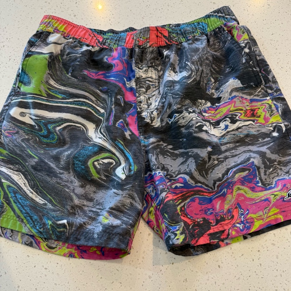 L Lost Men's Risky Beachshort Swim Trunks Large Multicolor Beach Pool Vacation
